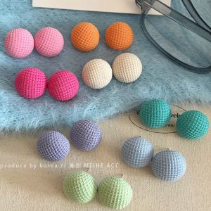 Dopamine Mini Button Earrings Sweet Pure Color Spring Summer Fashion Jewelry Adorable Commute Ear Decorations Geometric Pattern Original Design