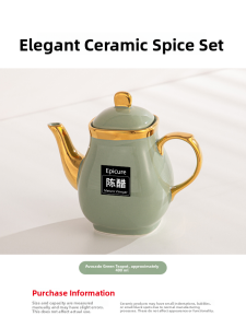 Ceramic Vinegar Bottle Set Kitchen Storage Container Hot Pot Restaurant Tabletop Sauce Pot Hotel Commercial Use Noodle Shop