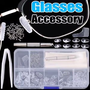 36Pairs Accessories Glasses Screwdriver Screws Sets Nuts Nose Pads Optical Parts Assorted Eyeglasses Sunglasses Repair Kit Tool