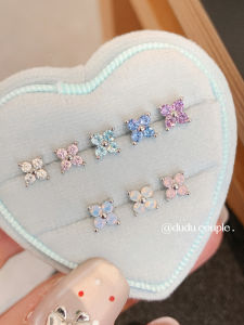 Duducouple Titanium Steel Four Leaf Clover Earrings Womens Sleepwear-friendly Decorative Ear Studs Easy Cleaning Beauty