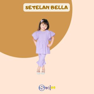 Setelan Anak Linen Smilee Bella Warna Lilac Size 1-5