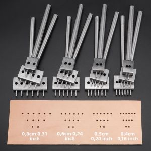 Bộ 3 Khuôn Đục Lỗ Da Chuyên Nghiệp Tự Làm Dụng Cụ Đục Lỗ Đa Vòng Thủ Công Bằng Thép