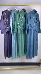 Cross-Border Thin Childrens Suit Malay Embroidered Two-Piece for Boys Embroidered Robe Vest Jacket Middle East Childrens Clothing