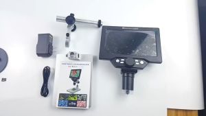 G1200 12MP Digital 7 Inch HD Video Microscope Electronic Video Microscop Kaca Pembesar Elektronik USB Portable Soldering LCD Soldering Microskop Digital Phone Repair Magnifier  Mesin Servis Hp