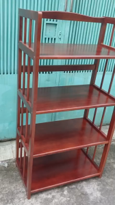 Kệ vi sóng 4 tầng  sâu 40cm  ngang 64cm  cao 120cm  gỗ cao su màu nâu đã  thông qua tẩm sấy chống mối mọtchịu nước bền hơn so gỗ thông và MDF nhân tạo đa năng đẹp.