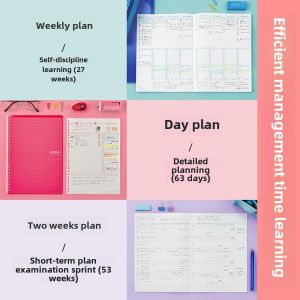 Japanese Kokuyo National Reputation Study Planner Notebook Student Journal Book Calendar Notebook Self-Discipline Clock-in Time Management Daily Study Schedule Schedule Self-Timeline