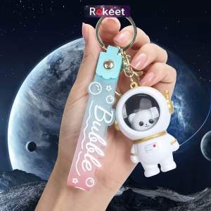 Rokeet Gantungan Kunci Astronot Lucu Keychain With Night Lamp Multifungsi