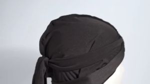 Pirate Cap Bandana Extra Long Tail Waves Head Wraps Durag Silk for Men Women Black