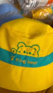 topi bucket anak king bear beruang pakai tali topi ember bulat anak cewek cowok umur 2-8 tahun