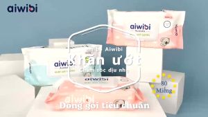 [Voucher 10% toàn gian] Combo 10 khăn giấy ướt cho bé Aiwibi khăn ướt cho bé sơ sinh cao cấp không mùi không kích ứng da