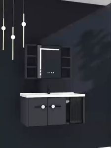 Local ship black Bathroom cabinet with mirror vanity cabinet bathroom Cabinet Set bathroom sink with cabinet