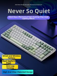 Thecoo | Silent Mechanical Feel Wired Wireless Gaming and Office Keyboard Mouse Set