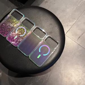 Gradient Glitter For Magsafe Magnetic Protective Phone Case For iPhone 17 Air 16 15 14 Plus 13 12 Pro Max Shockproof Back Cover