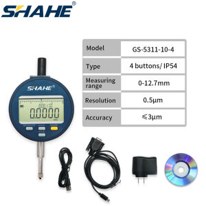SHAHE 0.0005mm Resolution Digital Dial Indicator Gauge High Precision 0-12.7/25.4/50.8mm Dial Indicator Measuring Tool