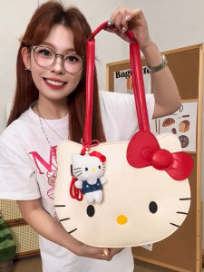 HelloKitty Womens Large Capacity Tote Bag Double Shoulder Bag Luxury Sensation Soft Polyester Inner Lining Zipper Closure Casual