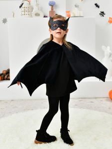 เด็กฮาโลวีนชุดเครื่องแต่งกายสําหรับสาว Batman Robe Cape แม่มด Performance Props อนุบาลชุดเครื่องแต่งกาย