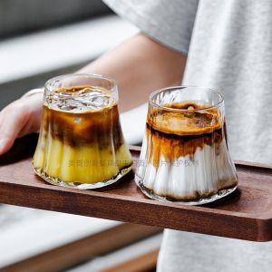 High Borosilicate Glass Coffee Cup Fuji Mountain Latte Americano Iced Cup Middle Age Flame Mountain Dirty Cup 260ml
