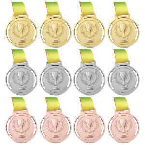 12 ชิ้น Gold Silver Bronze เหรียญการเคลื่อนไหวเหรียญผู้ชนะเหรียญรางวัลสำหรับโรงเรียนการแข่งขัน Class Rewards