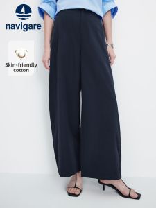 Navigare | Blue Slimming High Waist Loose Flare Trousers