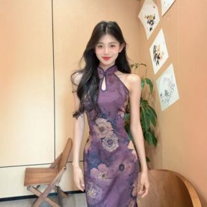 CHANGTONG | Chinese Vintage Style Modified Qipao Slim Fit Dress