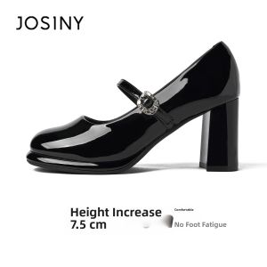 Josiny | Elegant Comfortable Thick Heeled Mary Jane Shoes with Platform