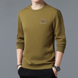 ROMON | Loose Long Sleeve Round Neck Mens Sweatshirt Casual Bottom Shirt Spring Autumn Youth Fashion Urban Style Antibacterial T-shirt