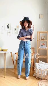Celana Boyfriend Jeans Lurus - Celana Loose Love Jeans BEL - Celana Loose Jeans Panjang Wanita