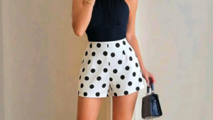 KUO Casual Plain Color AND Polka Dot AND Maong Denim Blue AVAILABLE  Regular Size AND Plus  Big Size High Waist Short
