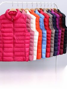 Lightweight Short down Vest Womens Slim Fit Large Size Autumn Winter New Style Outdoor Wear Nylon Fabric Zipper Closure Solid Color