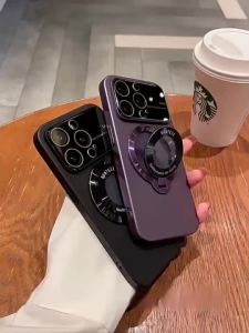 Desert titanium color magnetic phone case for iPhone 16 pro max 15 14 13 12 11 pro Max Plus  protector shockproof bracket cover