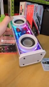 Speaker Bluetooth Bluetooth 5.3 True full bass Mini Portable 360 ° Stereo Surround Suara Subwoofer Speaker Nirkabel Bluetooth Soundbar Lampu LED RGB transparan punk speaker support tws
