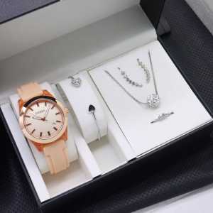 Jam Tangan Wanita Fo55il Karet Rubber Free Accesories Komplit Mewah: Aksesoris & Fashion Cewek Kekinian