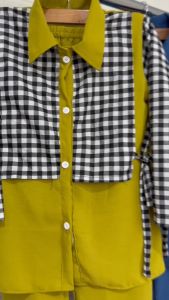 Oneset Cargo Anak PITA KOTAK Crinkle mix Katun 4-11 Tahun Setelan Anak Perempuan OOTD Viral