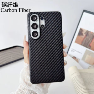 For Samsung Galaxy S26 S25 S24 S23 S22 Ultra Plus Leather Case Shockproof Crocodile Carbon Fiber Saffiano Lychee Leopard Pattern