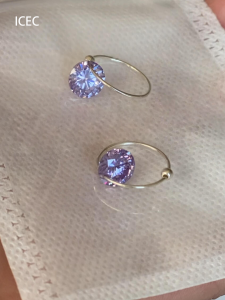 Dreamy Purple Firework Zircon Earrings Korean Style Cool Atmosphere Simple Elegance Luxury Fairy Atmosphere Plain Ring Ear Jewelry