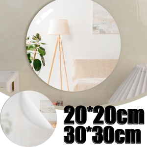 3D Self Adhesive Acrylic Mirror Sheet Flexible Shatterproof Non Glass Mirror Self Adhesive Mirror Stickers for Bathroom Bedroom Home Baby Playroom Gym Wall Mirror Stickers