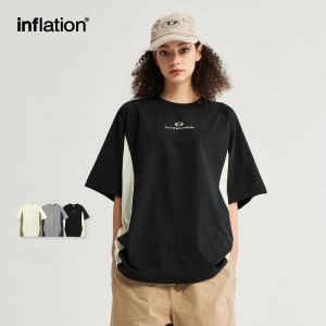 Lạm phát thương hiệu người đàn ông của thanh niên 2024 Mùa Xuân/Mùa Hè Mới 150g Hydrogen màu tương phản T-Shirt Trọng lượng nhẹ và thoáng khí hợp thời trang áo rộng