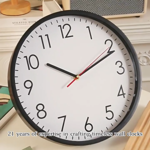 12 inche Exquisite Round Wall Clock DIA-30cm Silent Wall Decoration Jam Watch Big numbers Electronic Clock Silent Clock Living Room Office 挂钟