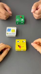 【READY STOCK】✨Facial Express Face Changing Puzzle Cube✨WOODEN BOARDGAMES