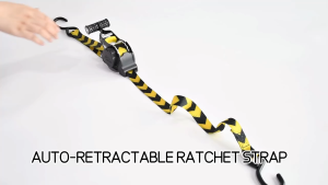 สายรัดของพร้อมตัวล็อกแบบหมุนอัตโนมัติ เข็มขัดรัด รับน้ำหนักได้ 680kg มาพร้อมตะขอรูปตัว S เคลือบไวนิล