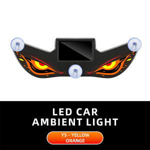 KEVANLY | Solar Powered Car Neon Led Ambient Light Wireless Dynamic Demon Eye Windshield Light USB Rechargeable Atmosphere Breathing Lamp