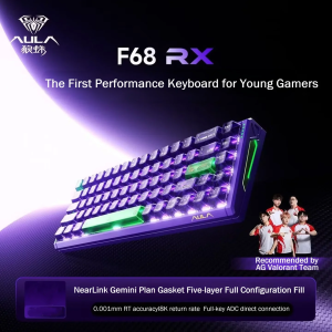 AULA | AULA F68 RX Wired Magnetic Gaming Keyboard 8000Hz Polling 0.001mm RT Accuracy 68 Keys 256K Scan Hot-Swappable RT Adjustable PC