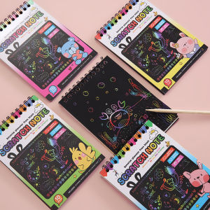 Trẻ Em DIY Graffiti Book Colorful Scratch Note Cards Vui Chơi Giải Trí Cho Trẻ Em Tại Nhà Trường Mẫu Giáo