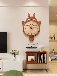 HAOJIUBUJIAN | Creative Totoro Design Living Room Wall Clock Wooden Style Silent