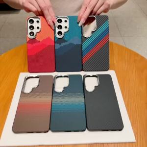 Luxury Carbon Fiber Texture Plastic For Magsafe Magnetic Case For Samsung Galaxy S26 S25 S24 Ultra Armor Lens Protection Cover