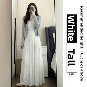 YAYANGREN | Spring New Pleated A-Line Skirt White