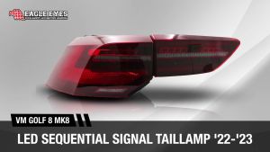 VOLKSWAGEN GOLF 8 MK8 2022-2023 LED SEQUENTIAL SIGNAL GTI STYLE RED TAILLAMP