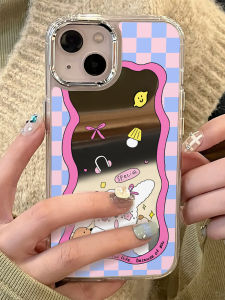 Apple 15Pro Max Phone Case Female Style Selfie Bunny Protection Korean Style Ins Wind Acrylic Material Mirror Surface Design
