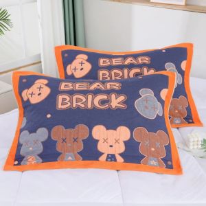 Elegant European Style Thickened Cotton Pillowcase Durable Dark Color Resistant Stain Five Layers Extra Large Single Use