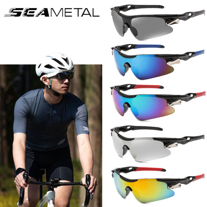 SEAMETAL Outdoor Sport Glasses Cycling Eyewear Bicycle Glass Motorcycle  Riding Sunglasses